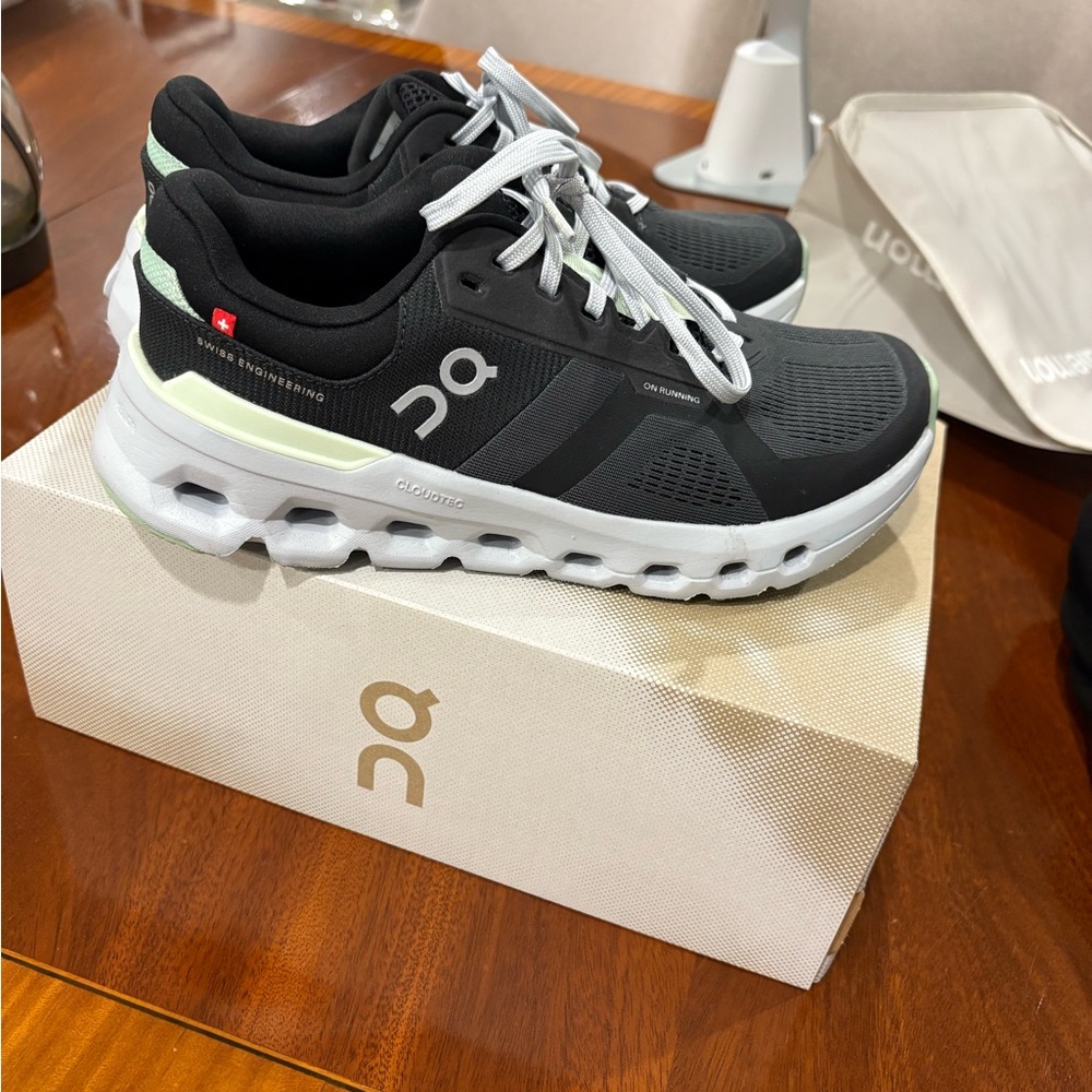 NEW!! On Running Black and White Athletic Shoes